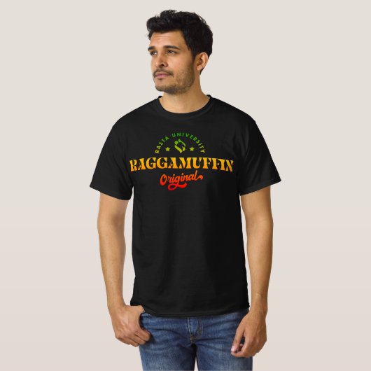 Rasta Universität Raggamuffin Original Rasta Regga T-Shirt (Vorne ganz)