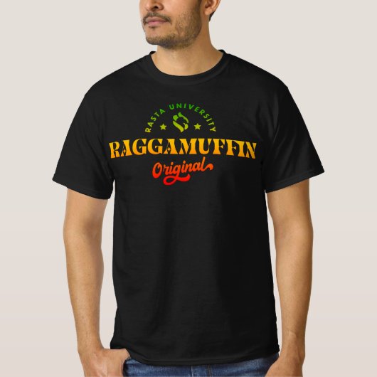 Rasta Universität Raggamuffin Original Rasta Regga T-Shirt (Vorderseite)