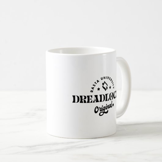 Rasta University Dreadlocks Original Reggae Kaffeetasse (VorderseiteRechts)