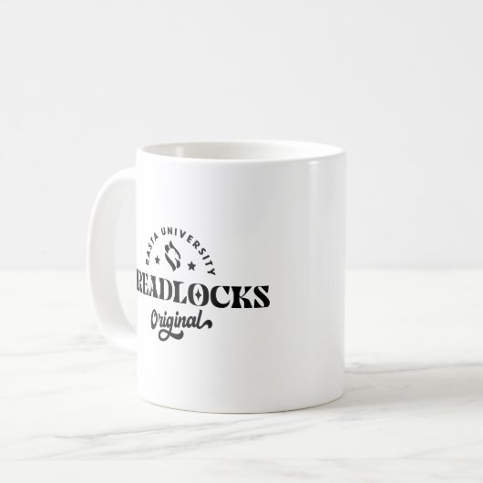 Rasta University Dreadlocks Original Reggae Kaffeetasse (Vorderseite Links)