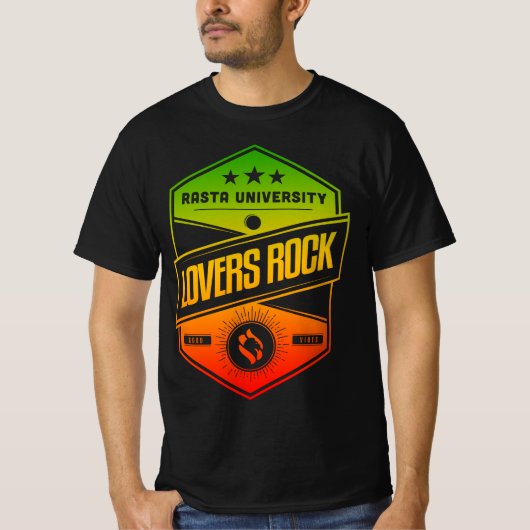 Rasta University Lovers Rock Good Vibes Reggae T-Shirt (Vorderseite)