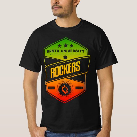 Rasta University Rockers Good Vibes Rasta Reggae T-Shirt (Vorderseite)