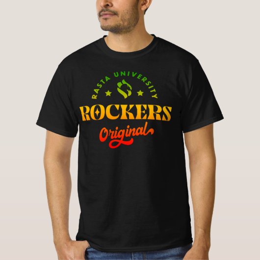 Rasta University Rockers Original Rasta Reggae T-Shirt (Vorderseite)