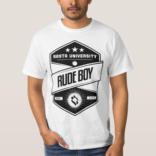 Rasta University Rude Boy Good Vibes Reggae T-Shirt (Vorderseite)