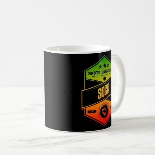 Rasta University Soca Good Vibes Rasta Reggae Kaffeetasse (VorderseiteRechts)