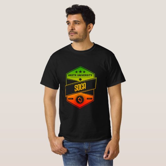Rasta University Soca Good Vibes Rasta Reggae T-Shirt (Vorne ganz)