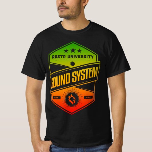 Rasta University Sound System Good Vibes Reggae T-Shirt (Vorderseite)