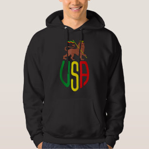Rasta Usa Reggae Music Zion Lion Jamaica Rastafari Hoodie