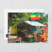 Rasta Veggie Stand in Caye Caulker, Belize Postcar Postkarte (Vorne/Hinten)