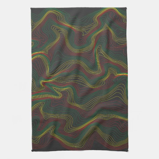 Rasta Waves Geschirrtuch (Vertikal)