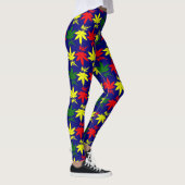 Rasta Weed Blätter Farbenfarben Blutegel Leggings (Rechts)