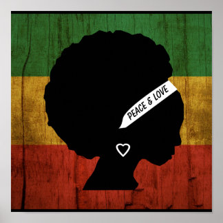 Rasta Woman Peace & Liebe Poster