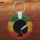 Rasta Woman Peace & Liebe Powered by the Sun Schlüsselanhänger (Vorderseite)