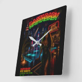 Rastababy Quadratische Wanduhr (Winkel)