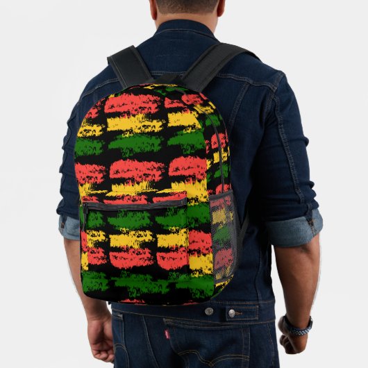 Rastafarbene und raue Rasta-Streifen #2 Bedruckter Rucksack (Insitu (Modell))