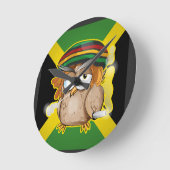 Rastafari Chicken Runde Wanduhr (Winkel)
