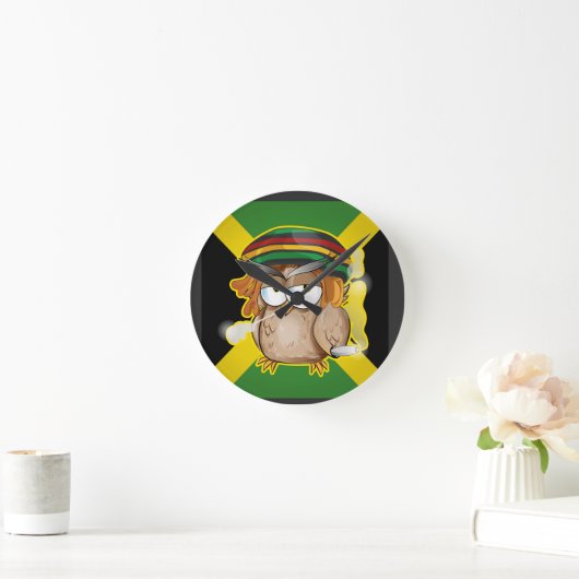 Rastafari Chicken Runde Wanduhr (Zuhause)