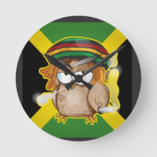 Rastafari Chicken Runde Wanduhr (Vorderseite)