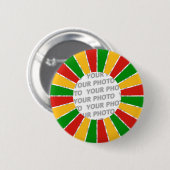 RASTAFARI FLAG BUTTON RAYS + Ihr Zeichen oder Foto (Vorne & Hinten)