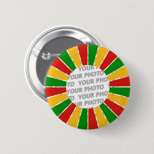 RASTAFARI FLAG BUTTON RAYS + Ihr Zeichen oder Foto (Vorne & Hinten)