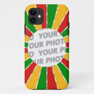 RASTAFARI FLAG BUTTON RAYS + Ihr Zeichen oder Foto Case-Mate iPhone Hülle