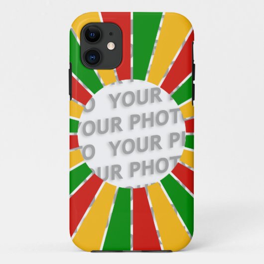 RASTAFARI FLAG BUTTON RAYS + Ihr Zeichen oder Foto Case-Mate iPhone Hülle (Rückseite)