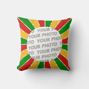 RASTAFARI FLAG BUTTON RAYS + Ihr Zeichen oder Foto Kissen