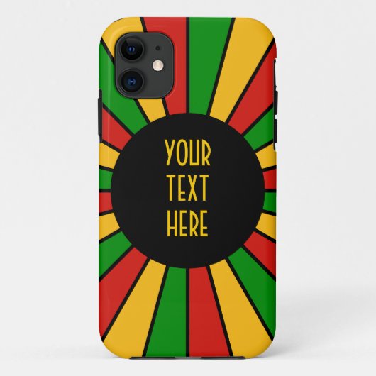 RASTAFARI FLAG BUTTON RAYS + Ihr Zeichen oder Mono Case-Mate iPhone Hülle (Rückseite)