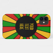 RASTAFARI FLAG BUTTON RAYS + Ihr Zeichen oder Mono Case-Mate iPhone Hülle (Rückseite (Horizontal))
