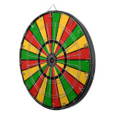 RASTAFARI FLAG BUTTON RAYS + Ihr Zeichen oder Mono Dartscheibe (Vorderseite rechts)