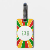 RASTAFARI FLAG BUTTON RAYS + Ihr Zeichen oder Mono Gepäckanhänger (Rückseite vertikal)