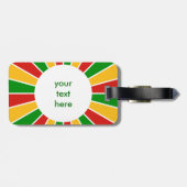 RASTAFARI FLAG BUTTON RAYS + Ihr Zeichen oder Mono Gepäckanhänger (Rückseite horizontal)