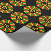 RASTAFARI FLAG BUTTON RAYS + Ihr Zeichen oder Mono Geschenkpapier (Ecke)