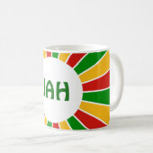 RASTAFARI FLAG BUTTON RAYS + Ihr Zeichen oder Mono Kaffeetasse (VorderseiteRechts)