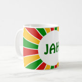 RASTAFARI FLAG BUTTON RAYS + Ihr Zeichen oder Mono Kaffeetasse (Vorderseite Links)