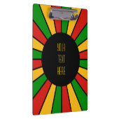 RASTAFARI FLAG BUTTON RAYS + Ihr Zeichen oder Mono Klemmbrett (Rechts)