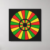 RASTAFARI FLAG BUTTON RAYS + Ihr Zeichen oder Mono Leinwanddruck (Vorderseite)