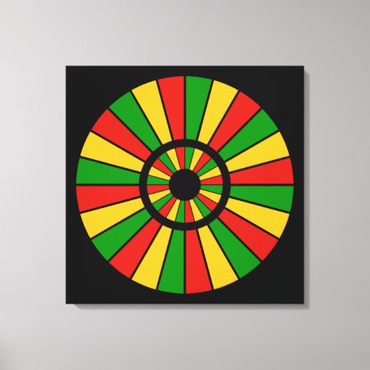 RASTAFARI FLAG BUTTON RAYS + Ihr Zeichen oder Mono Leinwanddruck (Vorderseite)