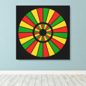 RASTAFARI FLAG BUTTON RAYS + Ihr Zeichen oder Mono Leinwanddruck (Insitu (Holzboden))