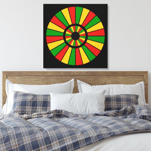 RASTAFARI FLAG BUTTON RAYS + Ihr Zeichen oder Mono Leinwanddruck (Insitu (Schlafzimmer))