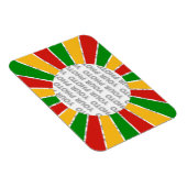 RASTAFARI FLAG BUTTON RAYS + Ihr Zeichen oder Mono Magnet (Rechte Seite)