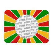 RASTAFARI FLAG BUTTON RAYS + Ihr Zeichen oder Mono Magnet (Horizontal)