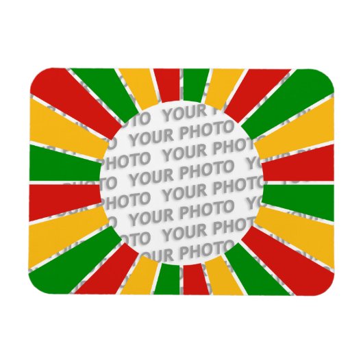 RASTAFARI FLAG BUTTON RAYS + Ihr Zeichen oder Mono Magnet (Horizontal)