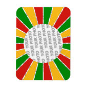 RASTAFARI FLAG BUTTON RAYS + Ihr Zeichen oder Mono Magnet (Vertikal)