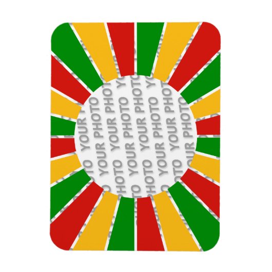 RASTAFARI FLAG BUTTON RAYS + Ihr Zeichen oder Mono Magnet (Vertikal)