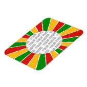RASTAFARI FLAG BUTTON RAYS + Ihr Zeichen oder Mono Magnet (Linke Seite)