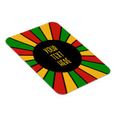 RASTAFARI FLAG BUTTON RAYS + Ihr Zeichen oder Mono Magnet (Rechte Seite)