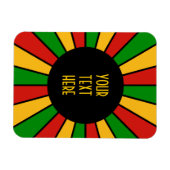 RASTAFARI FLAG BUTTON RAYS + Ihr Zeichen oder Mono Magnet (Horizontal)