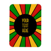 RASTAFARI FLAG BUTTON RAYS + Ihr Zeichen oder Mono Magnet (Vertikal)