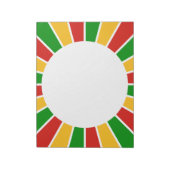 RASTAFARI FLAG BUTTON RAYS + Ihr Zeichen oder Mono Notizblock (Rotiert)